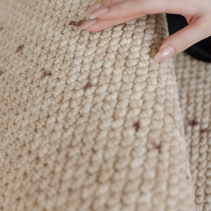 Woola Farmhouse Minimalist Warm Amber Wool Textured Rugs