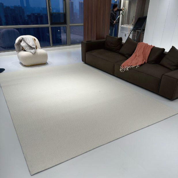 Woola Modern Minimalist White Wool Textured Rugs