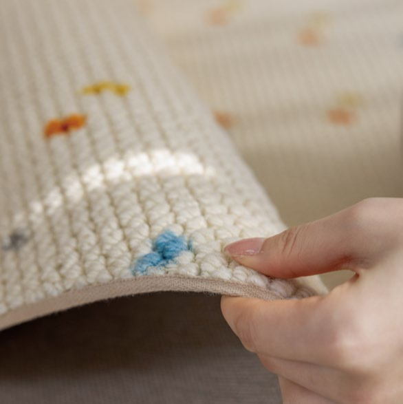 Woola Kids Gypsophila Light Khaki Wool Textured Rugs