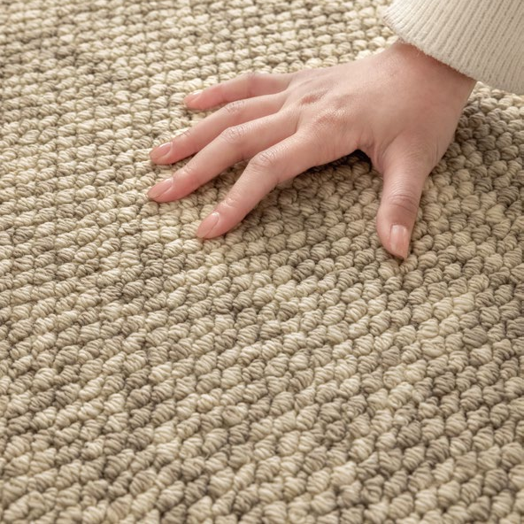 Woola Modern Premium Khaki Wool Textured Rugs