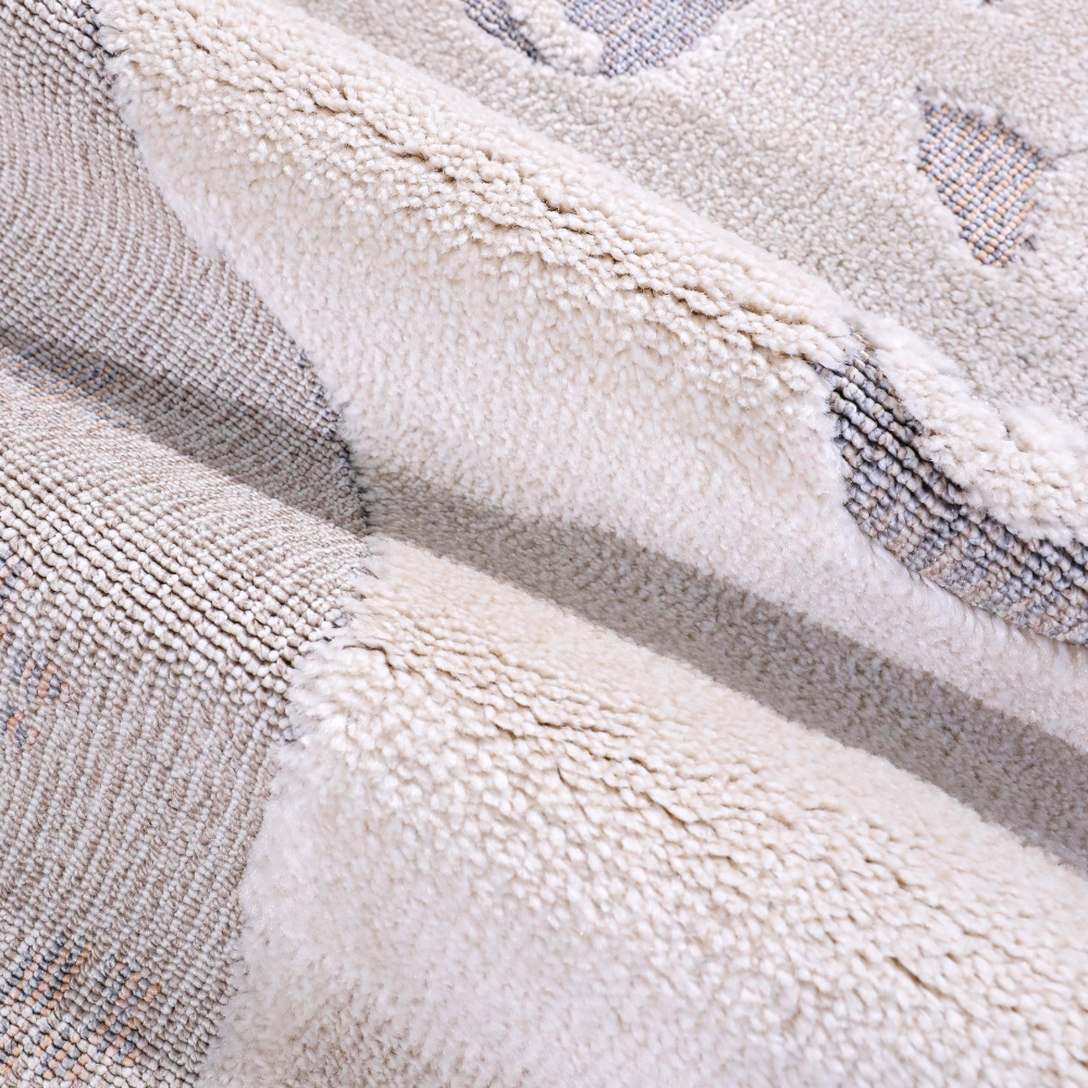 Gentle Illusions Cat Woven Rug close-up showing soft fibers and cozy texture.