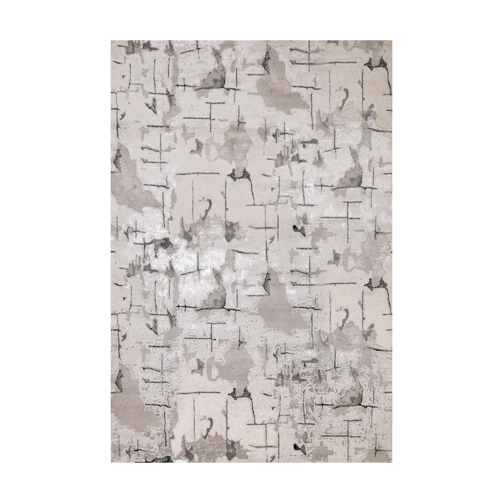 Leif Abstract Textured Rug in beige and gray hues, ideal for stylish interiors.