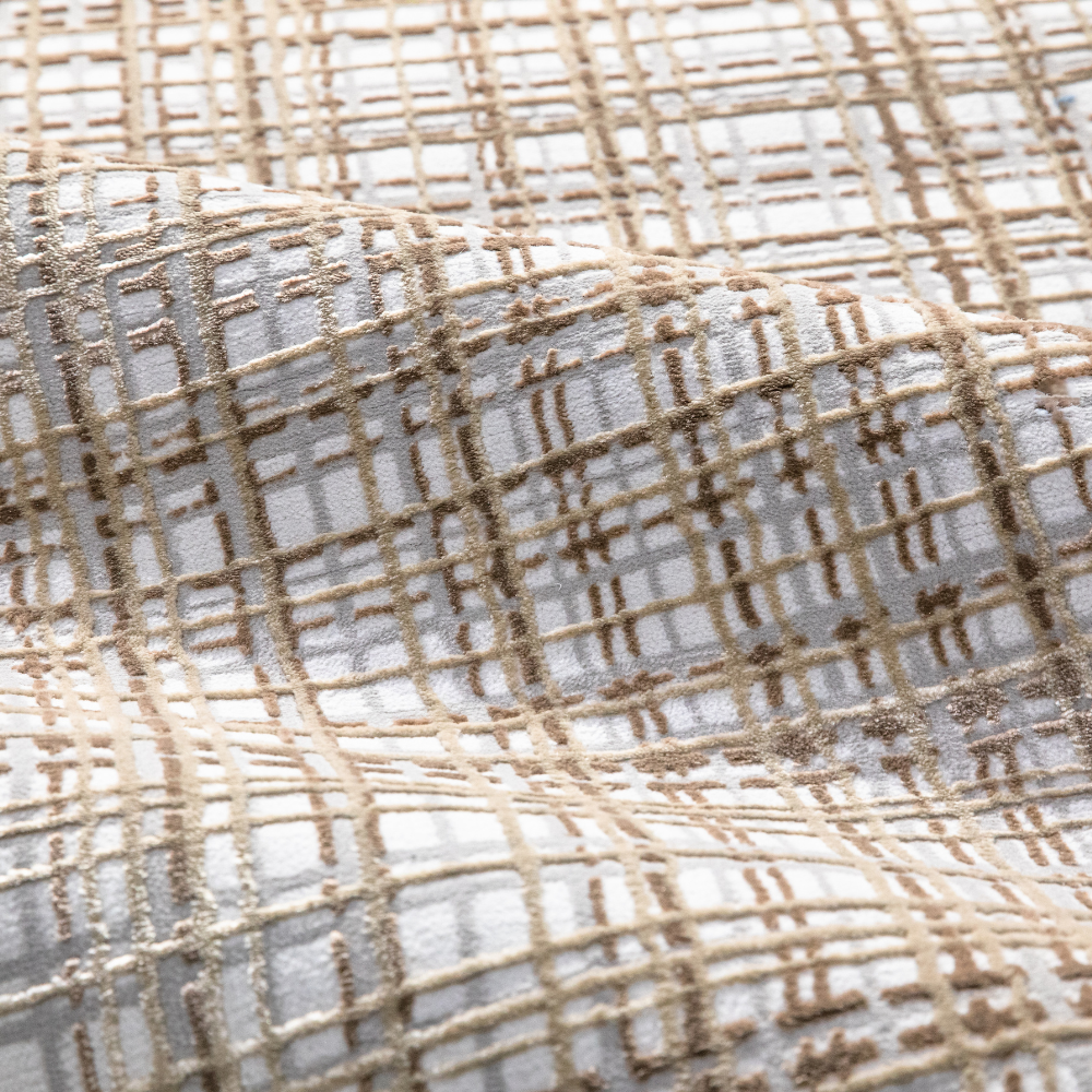 Theo checkered textured rug in soft neutral tones for stylish home interiors.