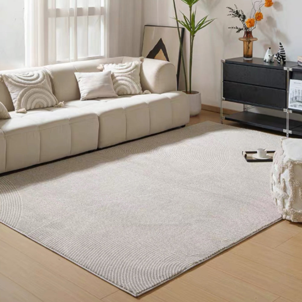 Dante stripes textured washable rug in a bright living room