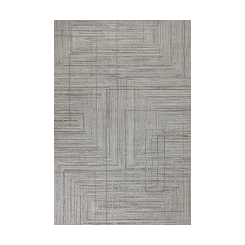 Geometric light grey Emery Stripes textured washable rug
