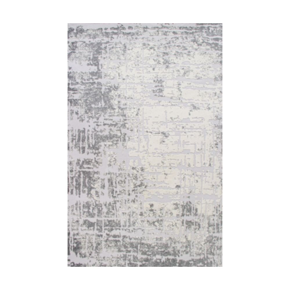 Caspian Abstract Textured Rug in gray and white