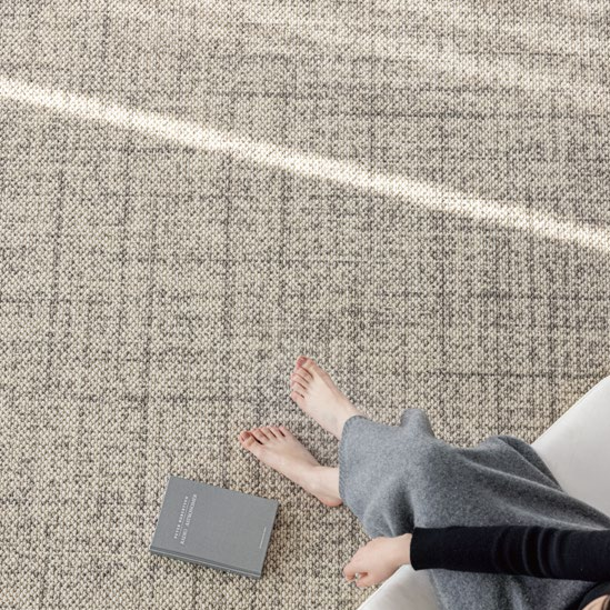 Woola Modern Minimalist Gravel Grey Wool Textured Rugs