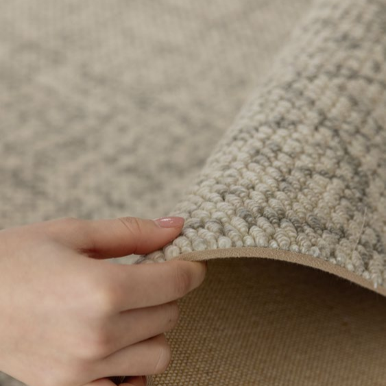 Woola Modern Minimalist Gravel Grey Wool Textured Rugs