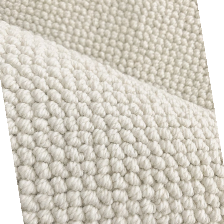 Woola Modern Minimalist White Wool Textured Rugs