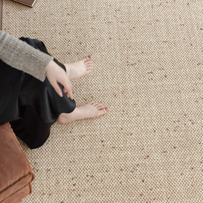 Woola Farmhouse Minimalist Warm Amber Wool Textured Rugs