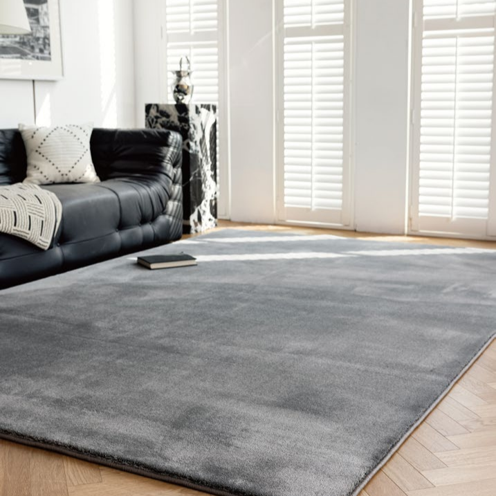Woola Modern Minimalist Dark Grey Shaggy Textured Rugs