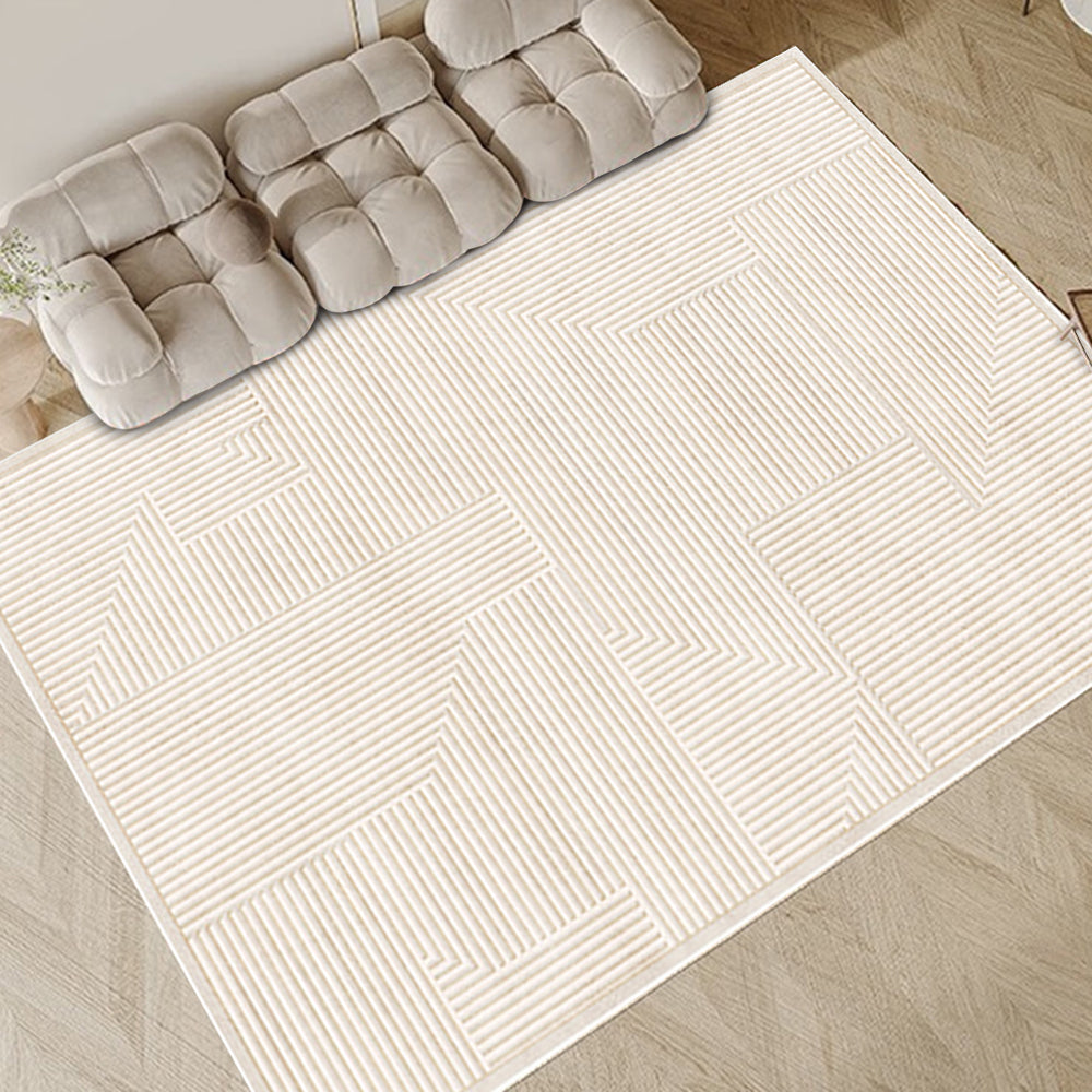 Ivory Labyrinth Stripe Rugs