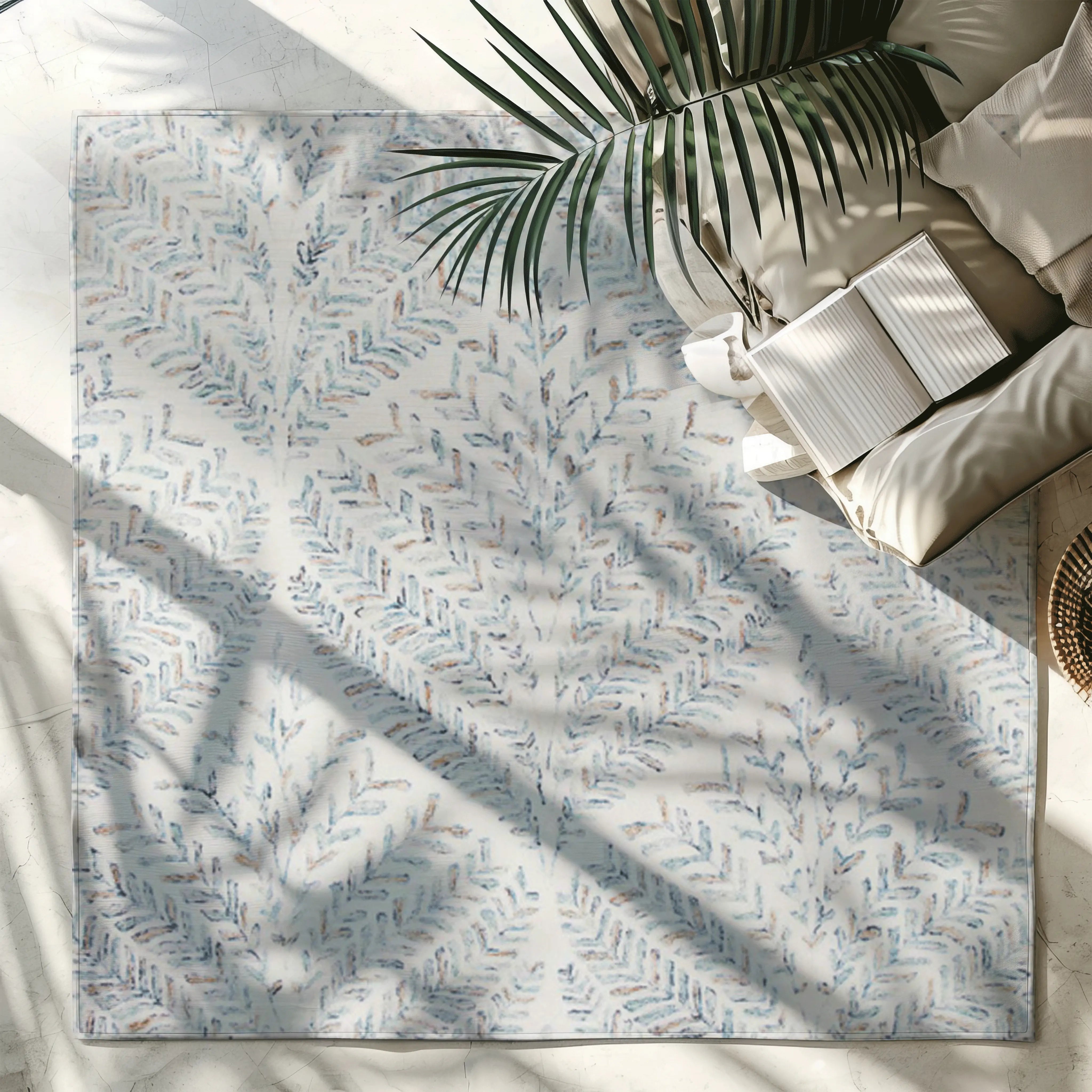 Serene Sunset Leaves Rugs