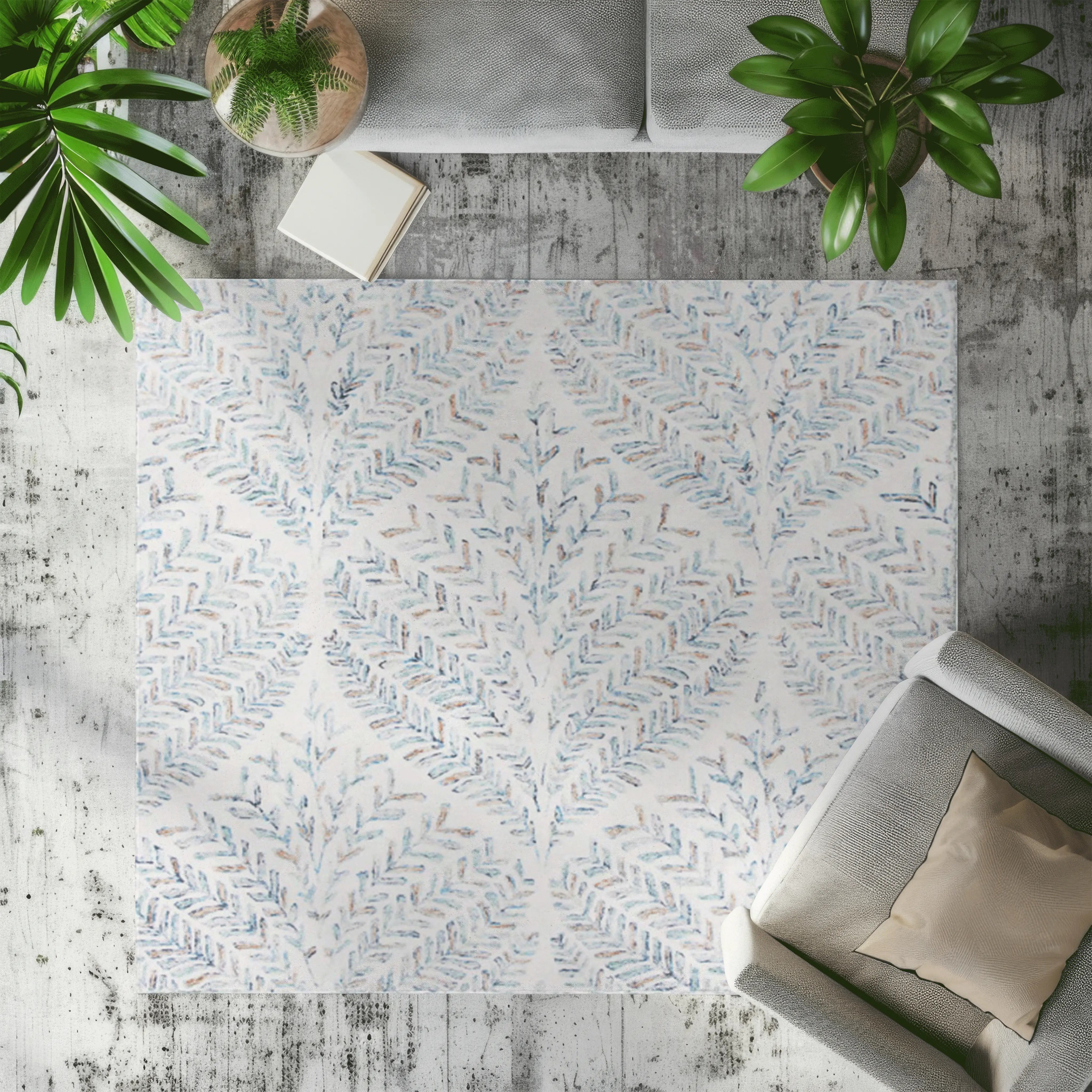 Serene Sunset Leaves Rugs