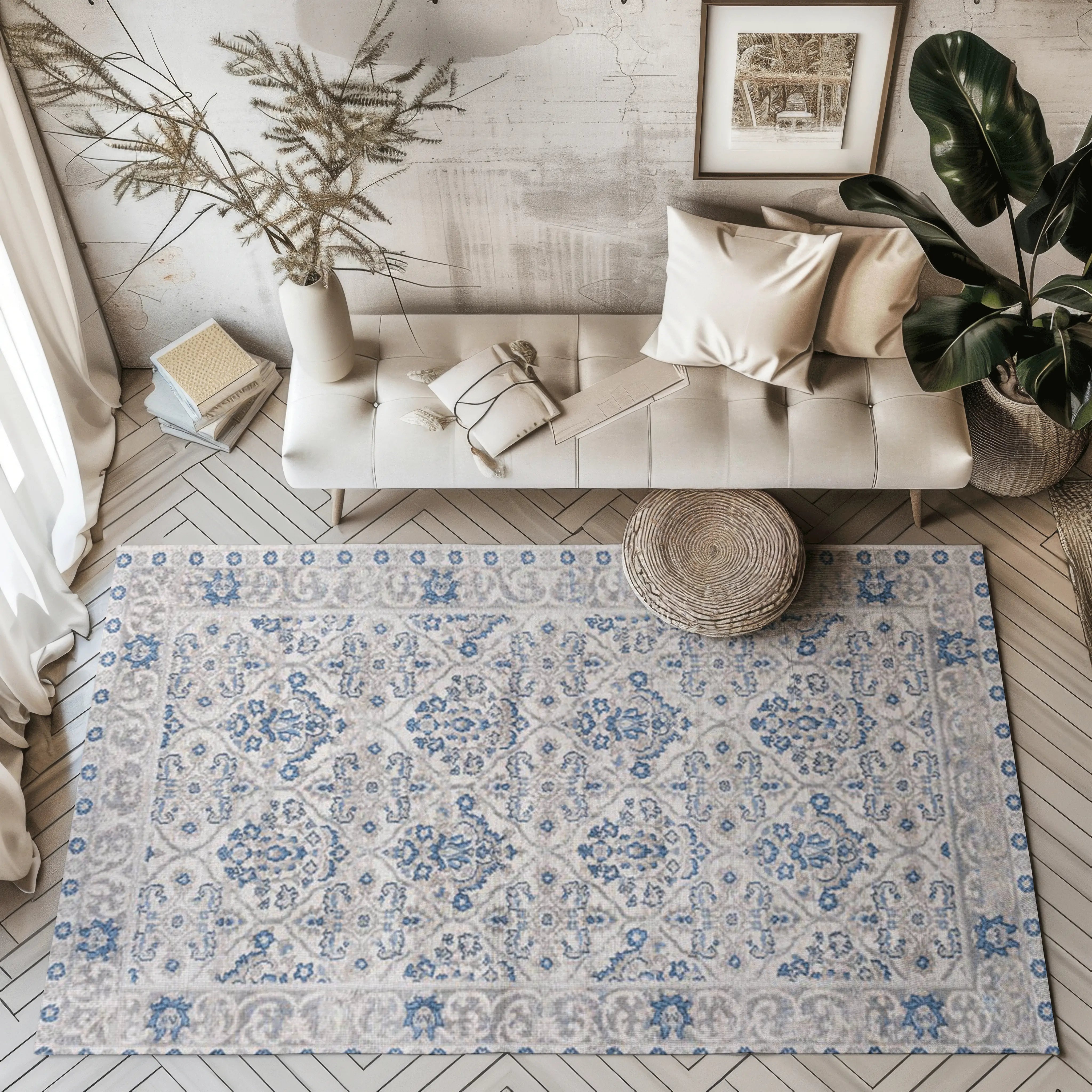 Sapphire Twilight Geometric Kavira Rugs