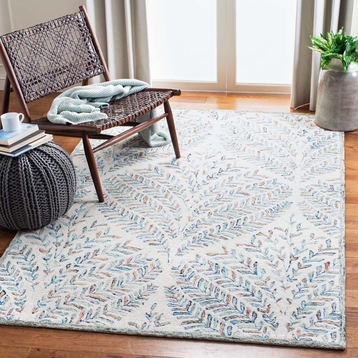 Serene Sunset Leaves Rugs