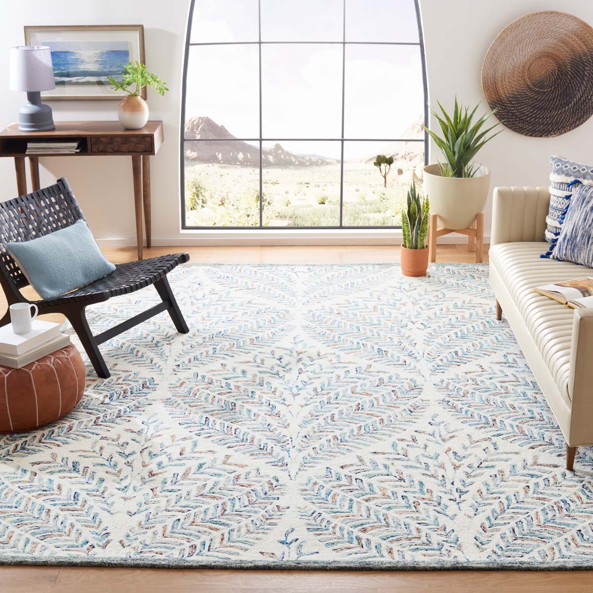 Serene Sunset Leaves Rugs