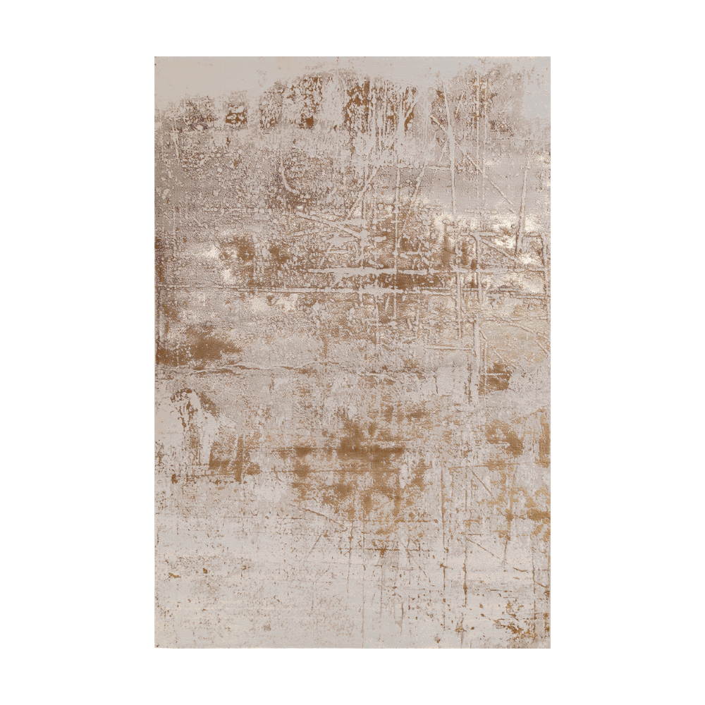 Laurel Abstract Textured Rug with metallic gold accents