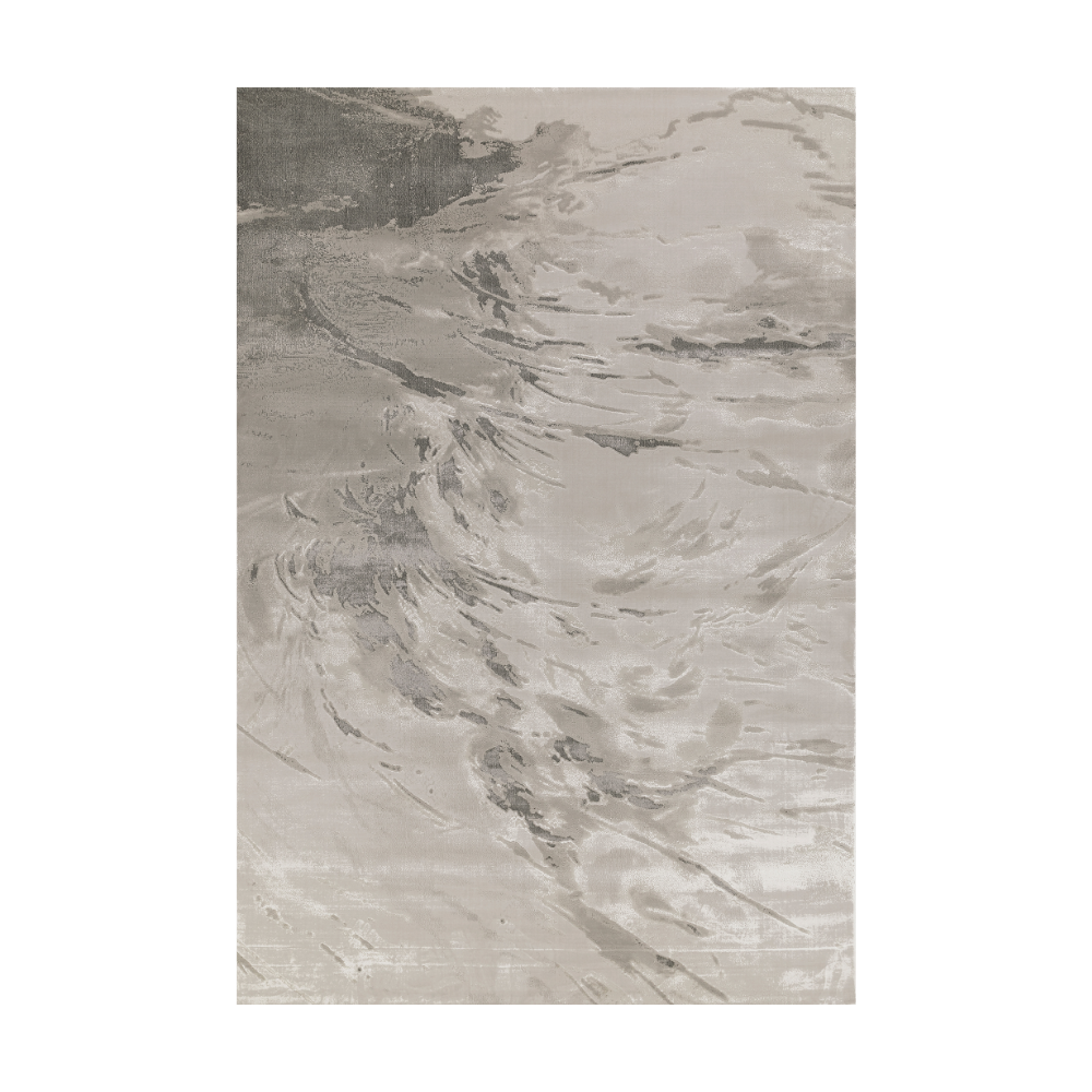 Bliss Waters textured rug in beige and gray abstract design